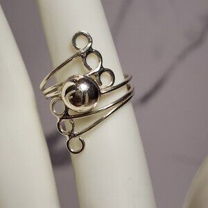 925 Silver Ball accent wrap ring